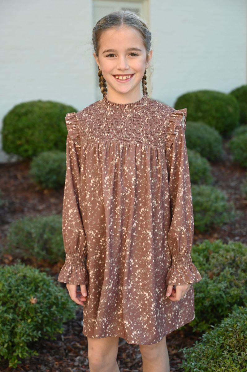 Lottie Dress- Brown Sugar Blooms