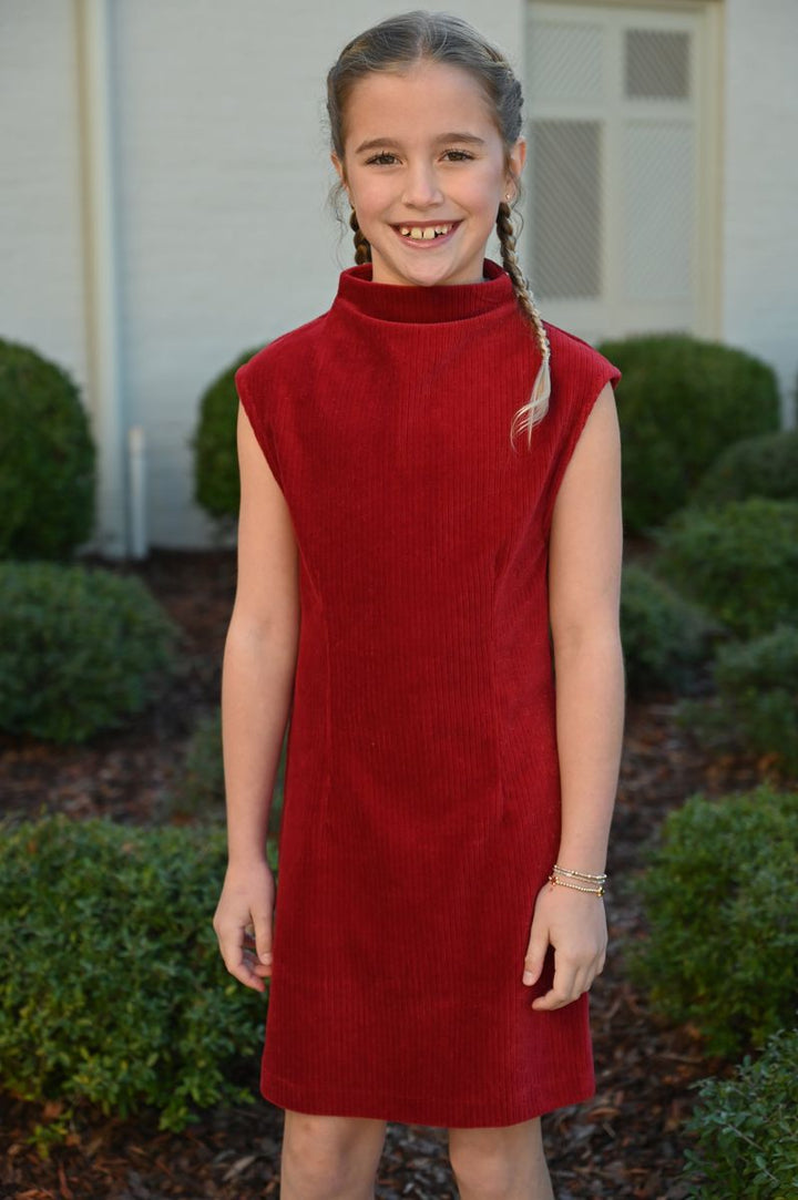 Jenny Dress- Red Velour