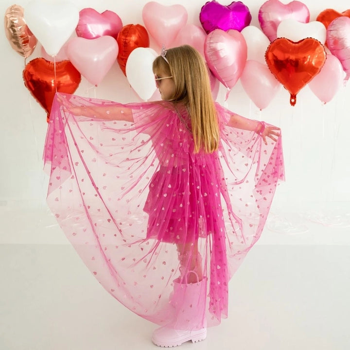 Pink Glitter Heart Cape