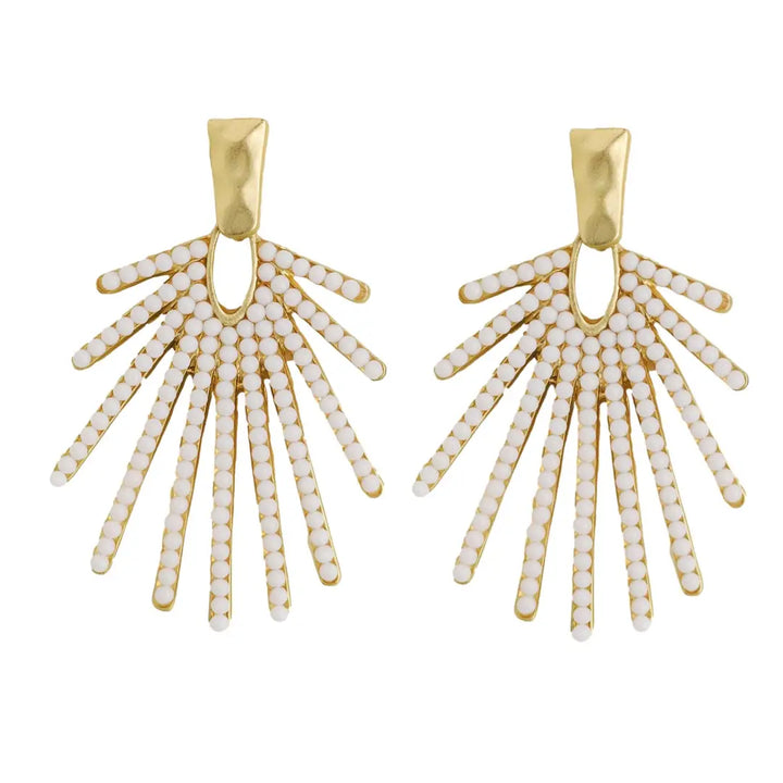 Starburst Earrings- White