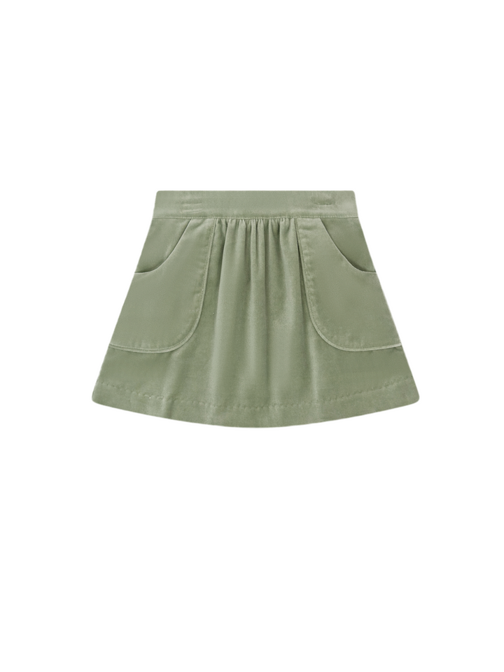 Isabella Velvet Skirt Set- Leyland Green