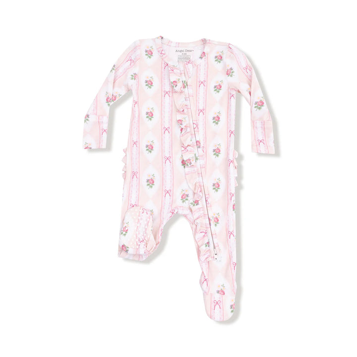 Ogee Lace Floral 2-Way Zipper Footie