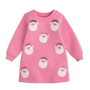 Sparkle Santa Sweatshirt Dress