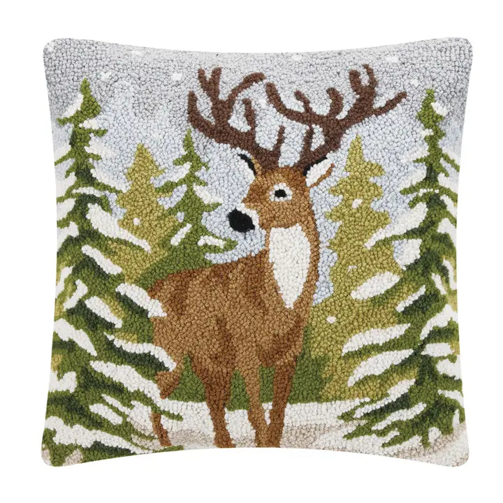 Snowfall Deer Pillow