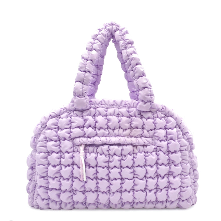 Quilted Scrunchie Duffel Bag- Purple