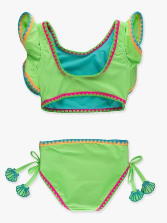 Crochet Detail Tankini- Honeydew