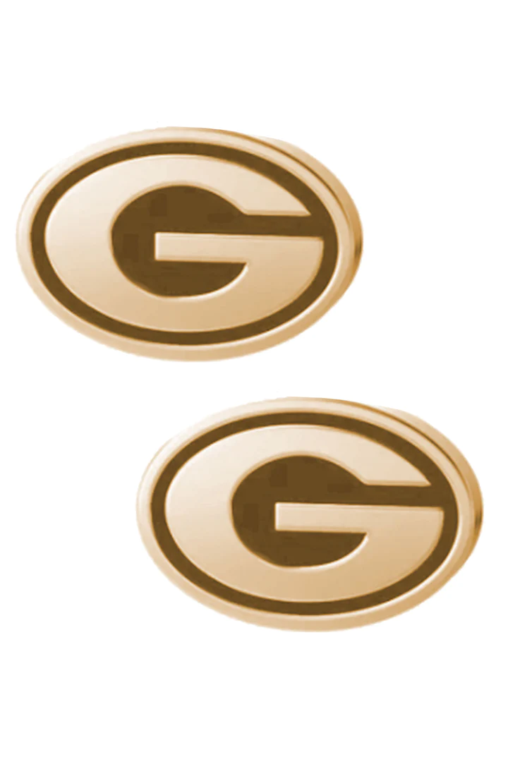 Georgia Bulldog 24k gold stud earrings