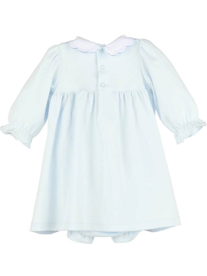 Warm Winter Home Smock Dress- Blue