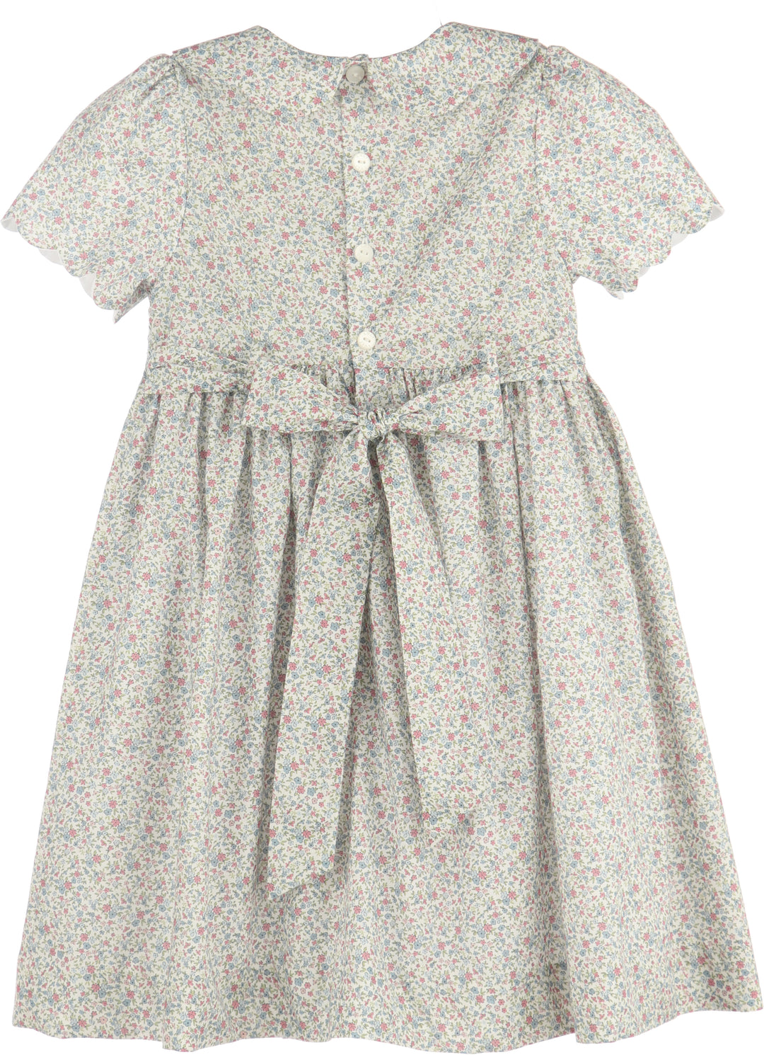 Fall Blossom Smock Dress- Blue