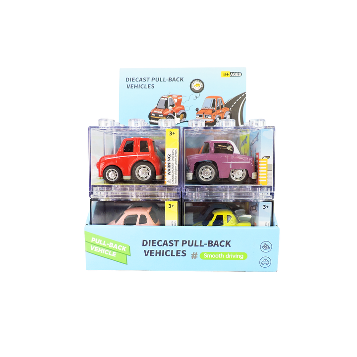 Alloy Alley Large Diecast Pull-Back Car-Building Block Box