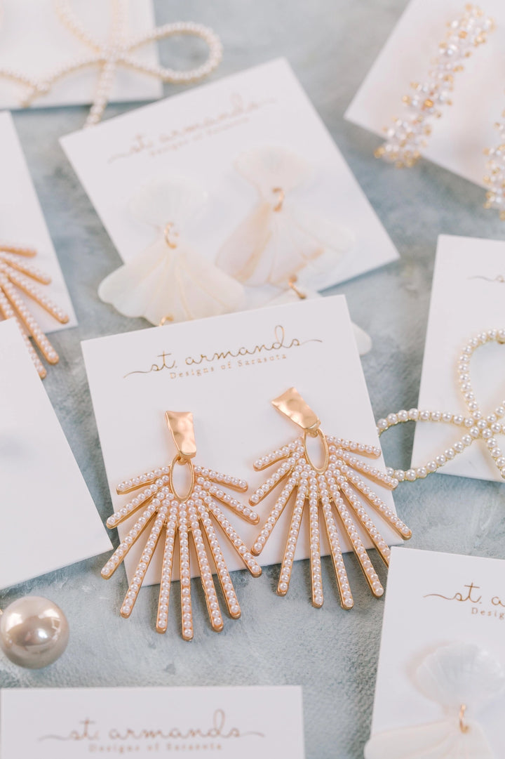 Starburst Earrings- Pearl
