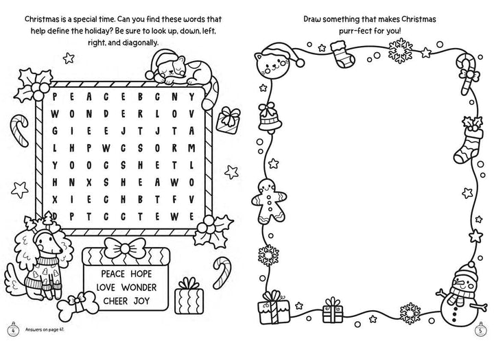 Purr-fect Christmas Coloring & Activity Book with 60+ Stickers and Glitter Crayons