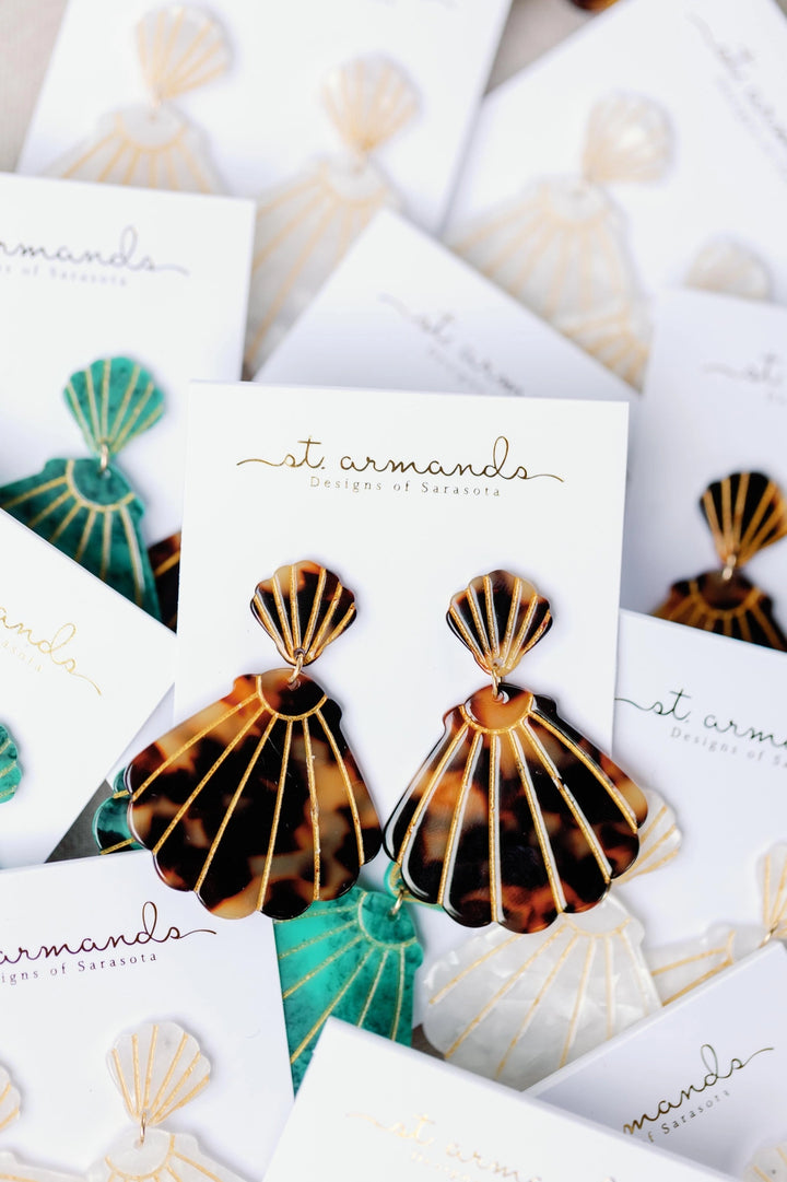 Brown Tortoise Shell Earrings