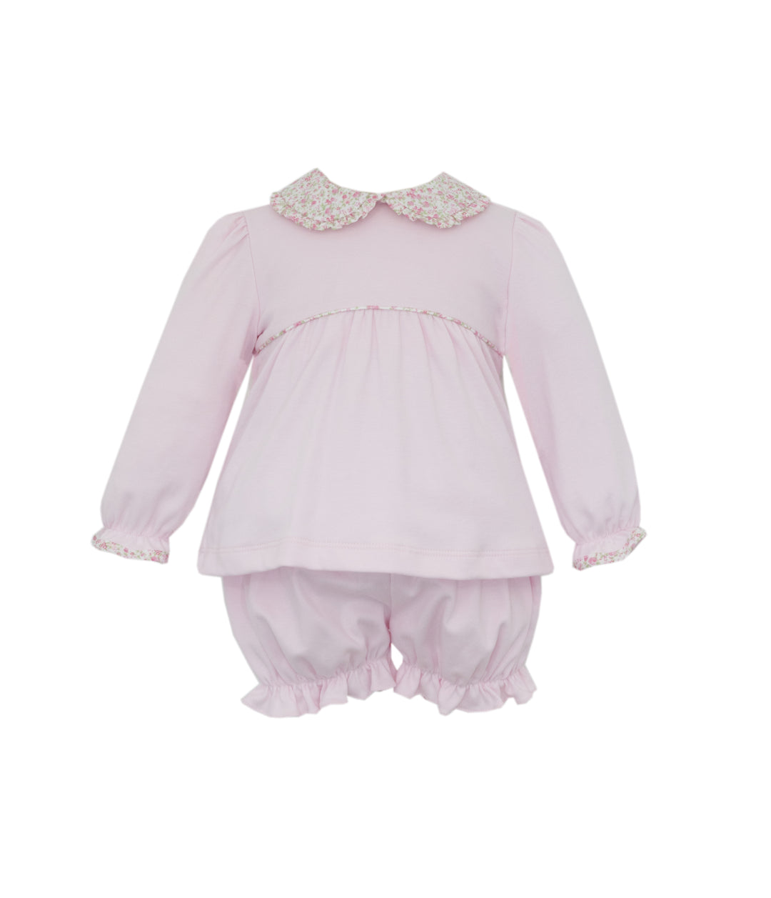 Pink Knit Bloomer Set | Floral Detail
