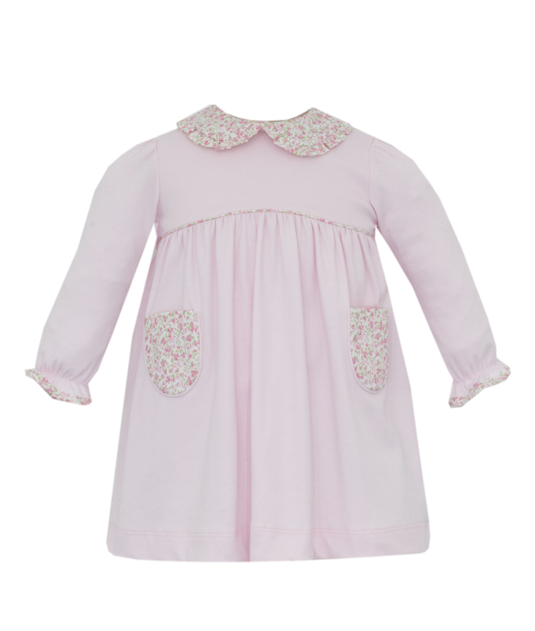 Pink Knit Dress | Floral Detail