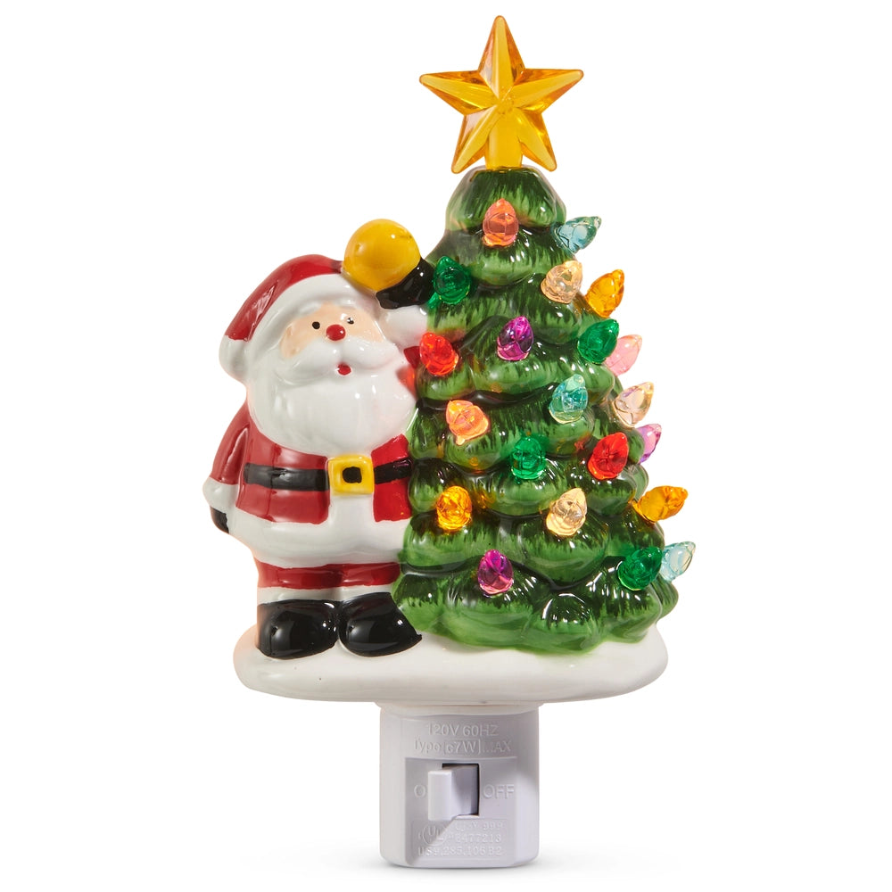 Vintage Tree w Santa Night Light
