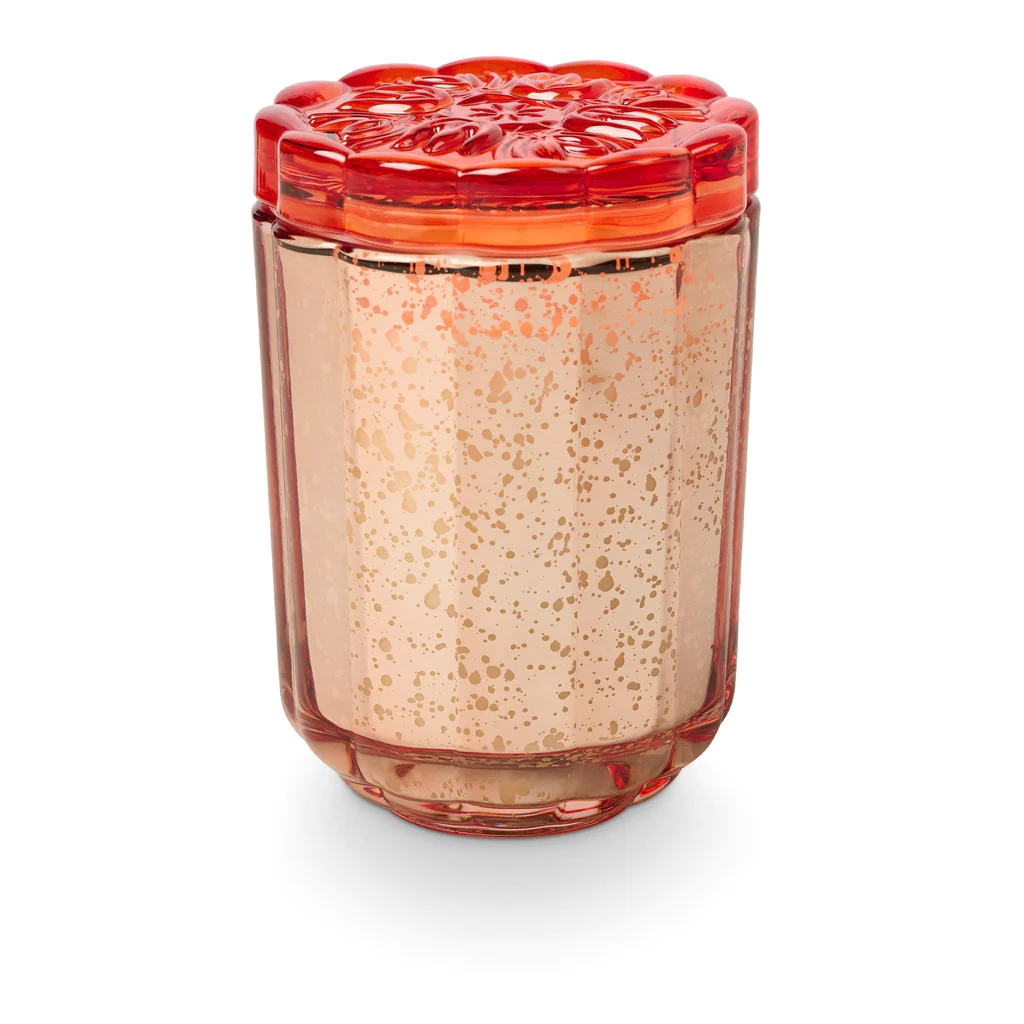 Illume Blood Orange Dahlia flourish glass candle