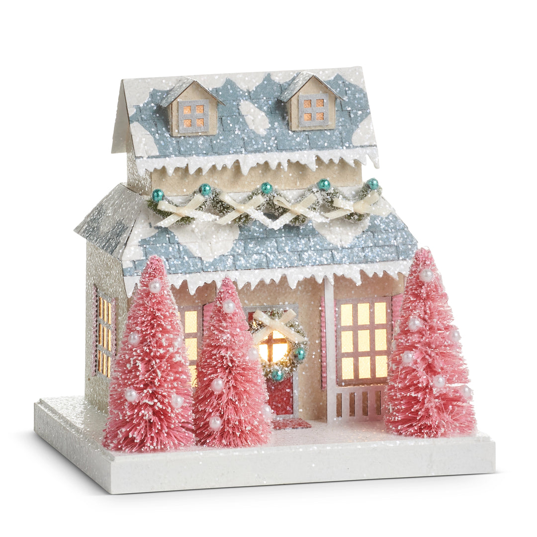 8" Lighted Paper Cottage