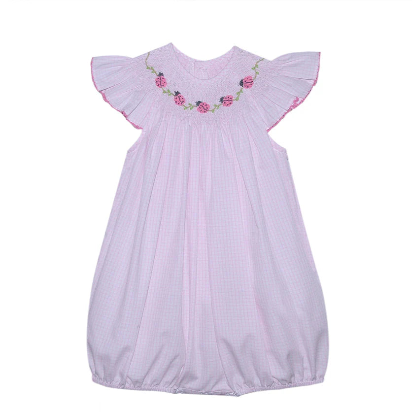 Pink Georgette Bishop Bubble - Ladybugs