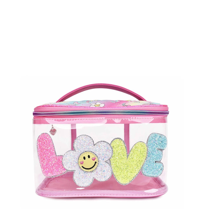 LOVE Clear Daisy Glam Bag