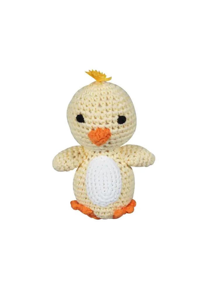 Chick Crochet Rattle 4"