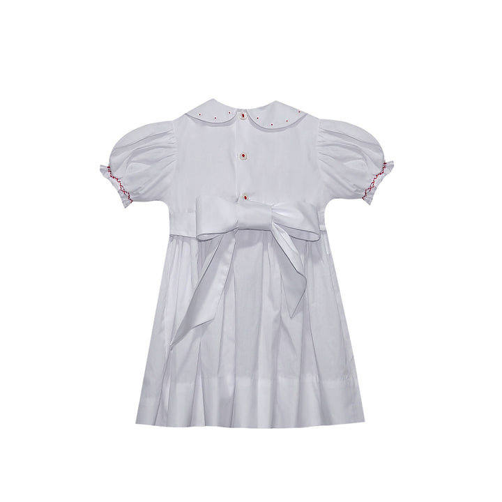 White Cate Dress- Christmas Ribbons