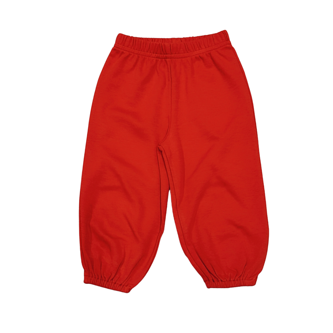Knit pants- elastic and straight leg, red