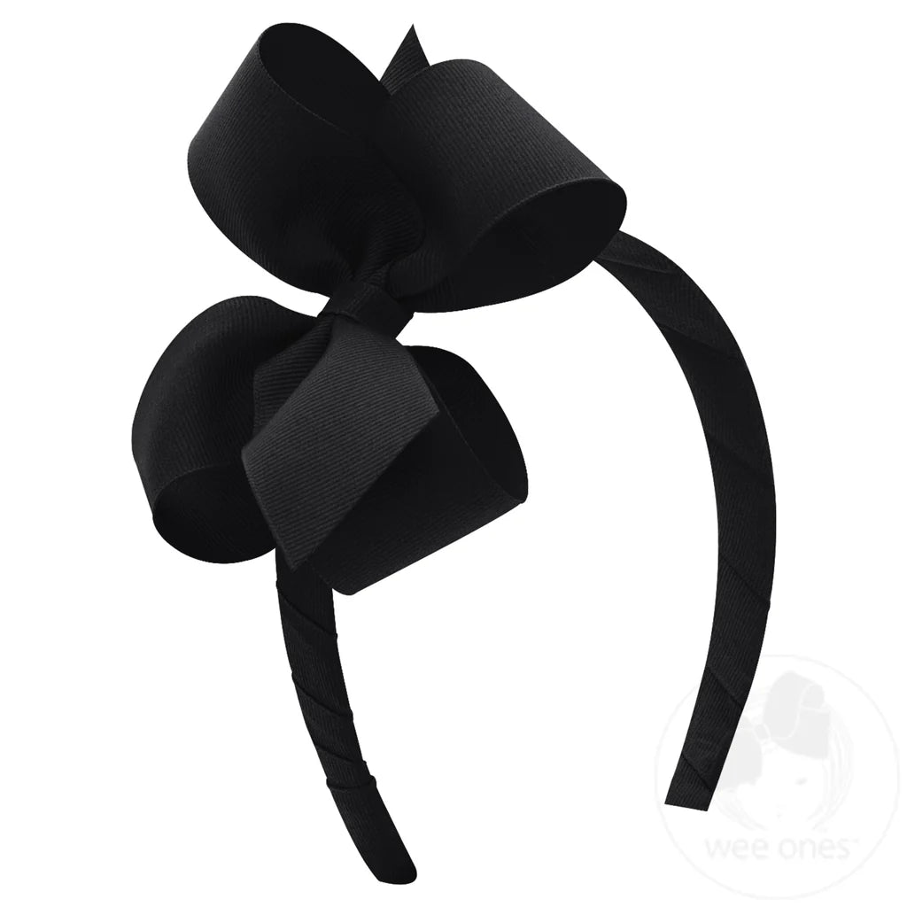 Wee ones medium bow head band- MULT COLORS
