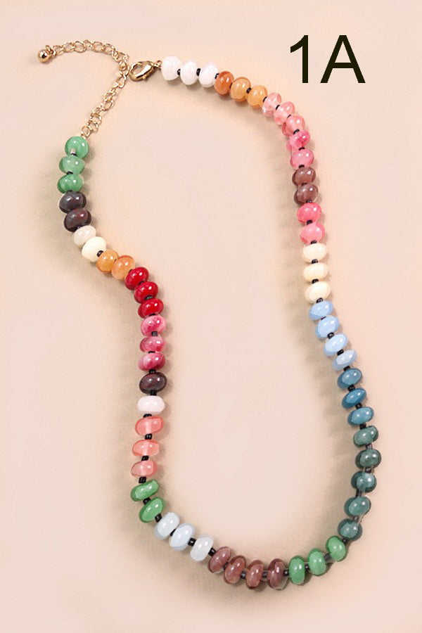 Multi Bead Necklace- MULT COLORS