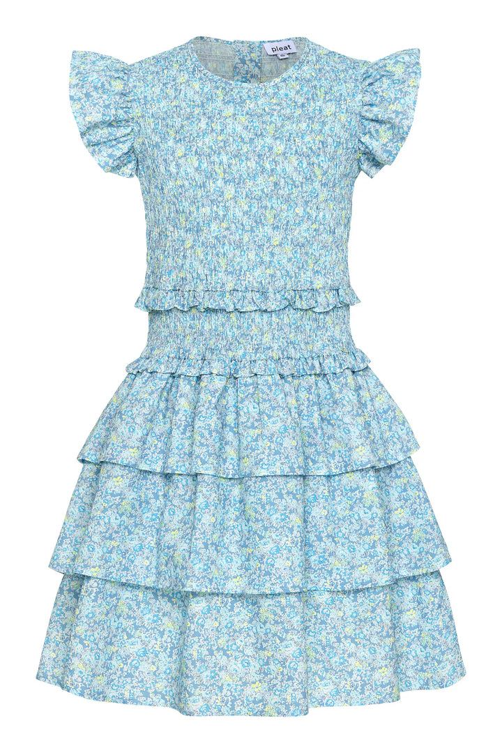Claire Dress- Aqua Floral