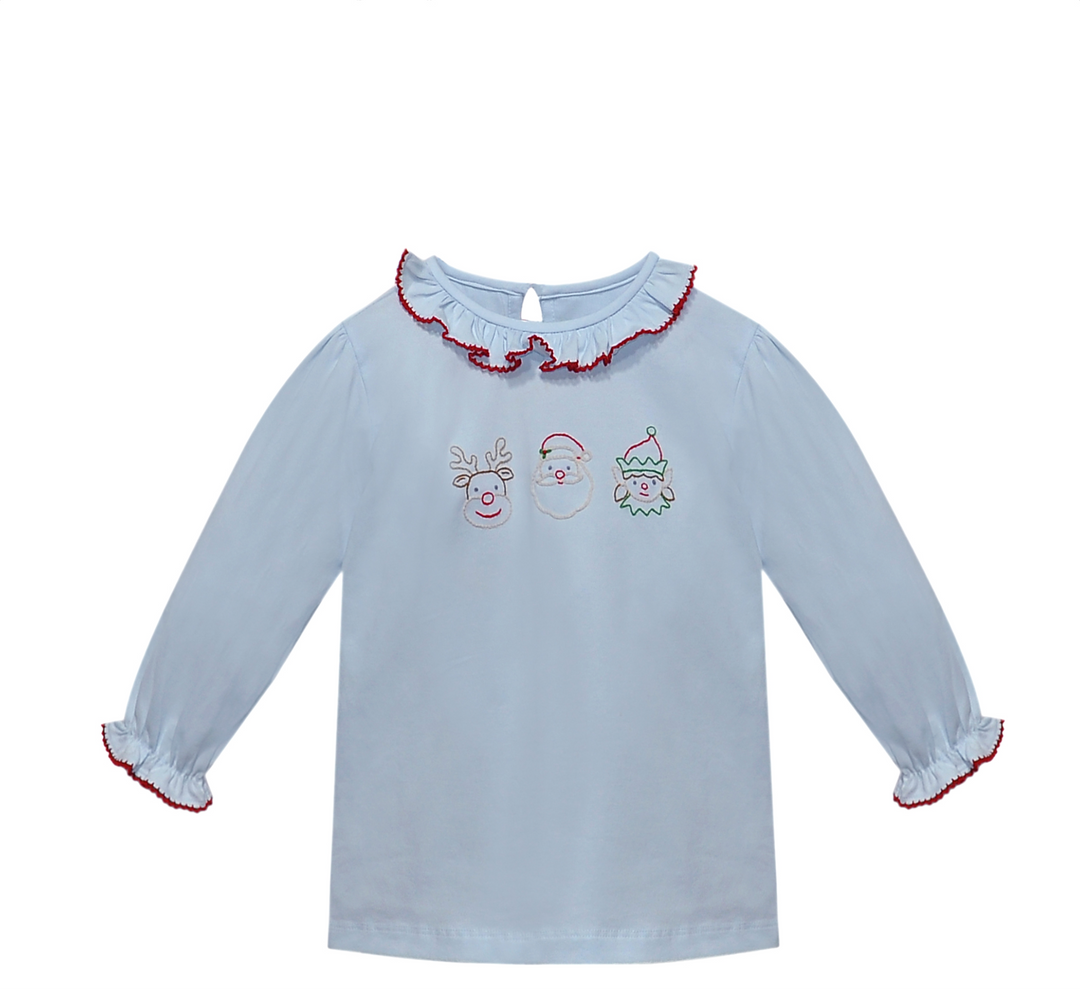 Blue Emma Shirt- Christmas