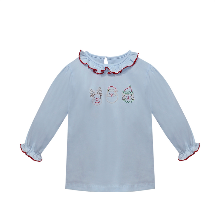Blue Emma Shirt- Christmas