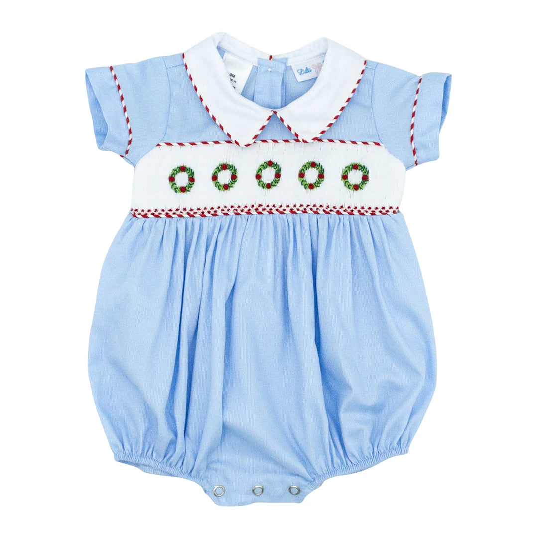 Noah Smocked Christmas Wreath Bubble