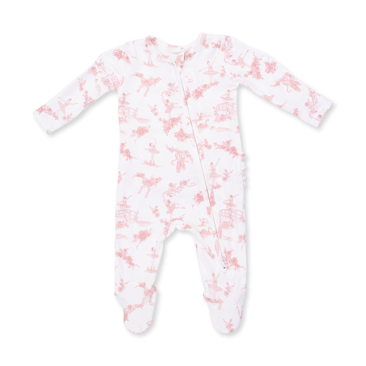 2-Way Zipper Footie- Ballet Toile