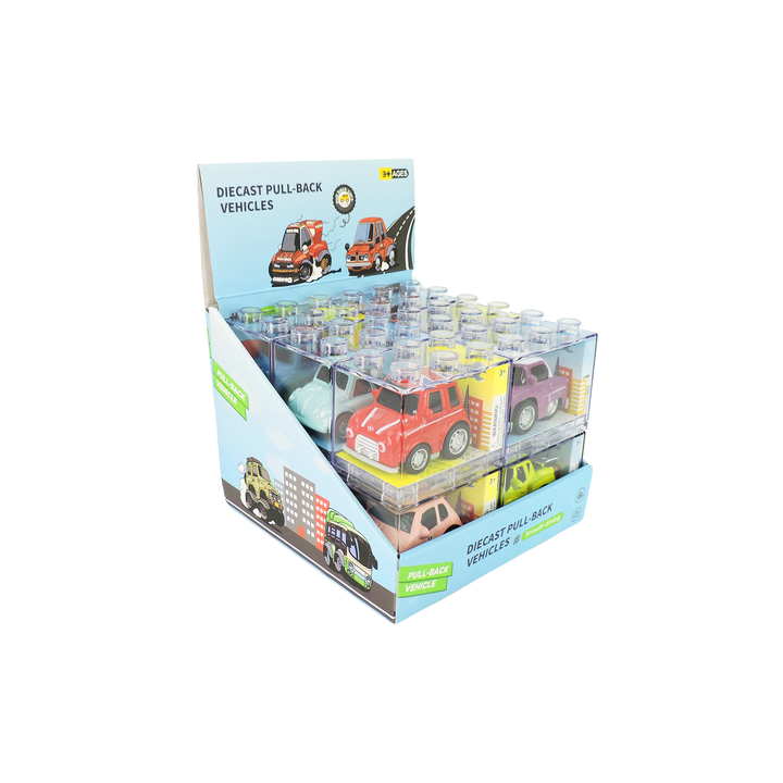 Alloy Alley Large Diecast Pull-Back Car-Building Block Box