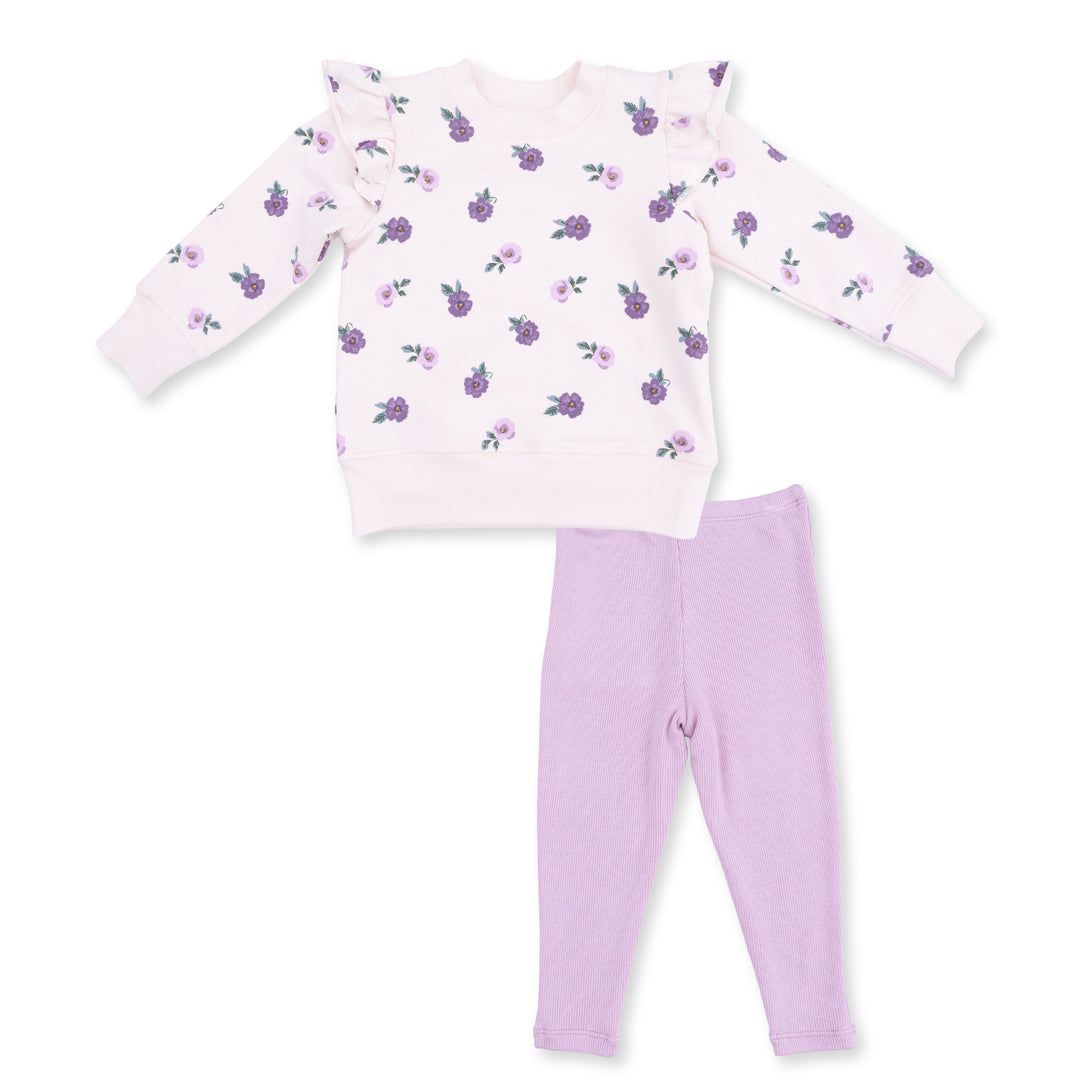 Violetta Floral Ruffle Sweatshirt Legging Set
