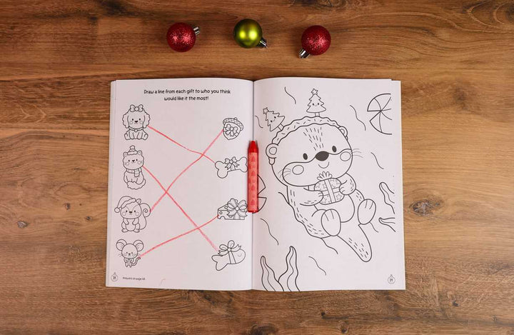 Purr-fect Christmas Coloring & Activity Book with 60+ Stickers and Glitter Crayons