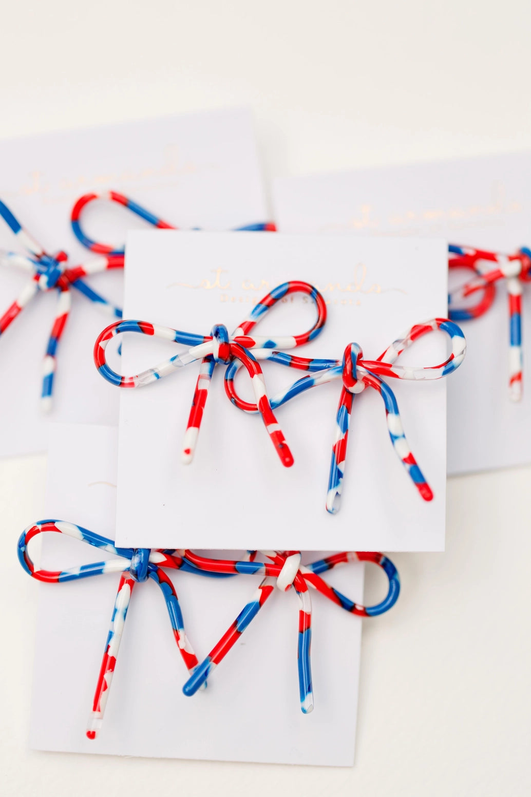 Statement Bow Earrings- Patriotic