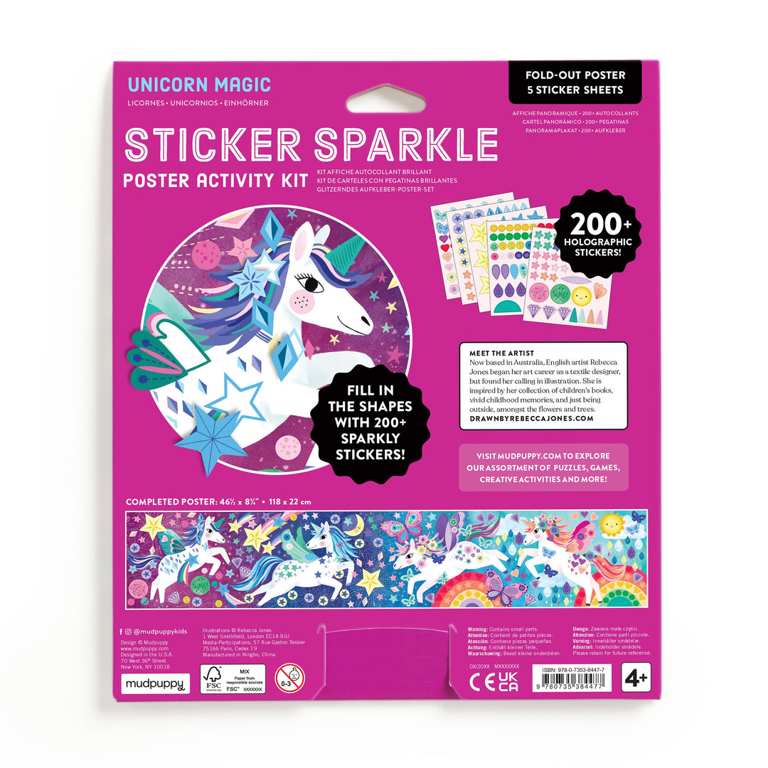 Unicorn Magic Sticker Sparkle Poster Activity Kit