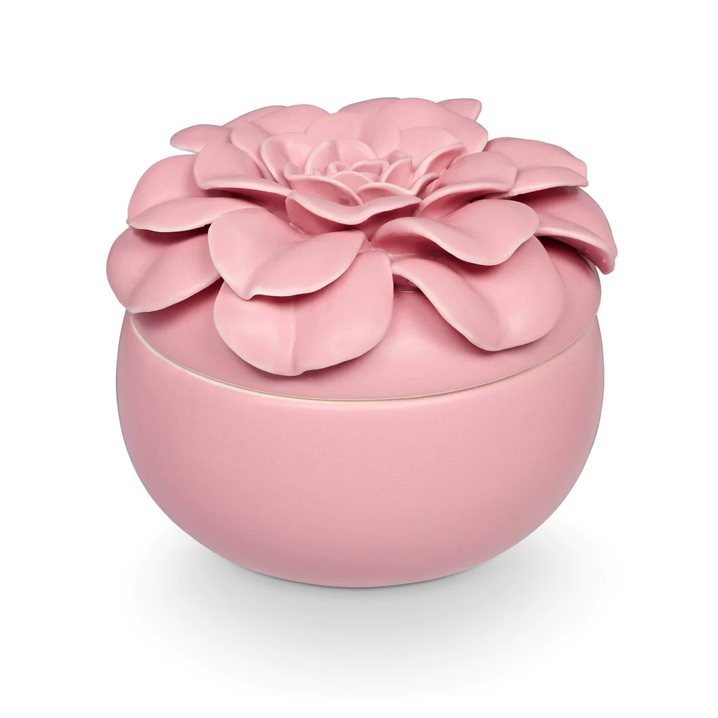 Illume Pink Pepper Fruit ceramic flower candle