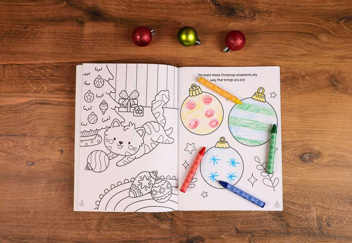 Purr-fect Christmas Coloring & Activity Book with 60+ Stickers and Glitter Crayons