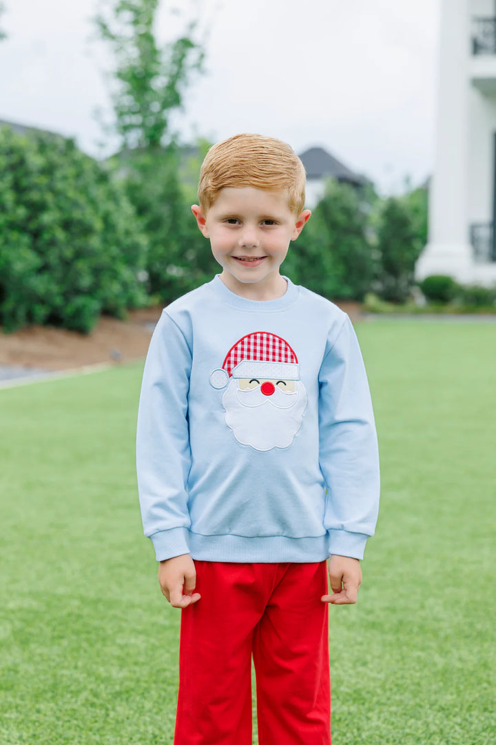 French Terry Pullover- Blue Santa