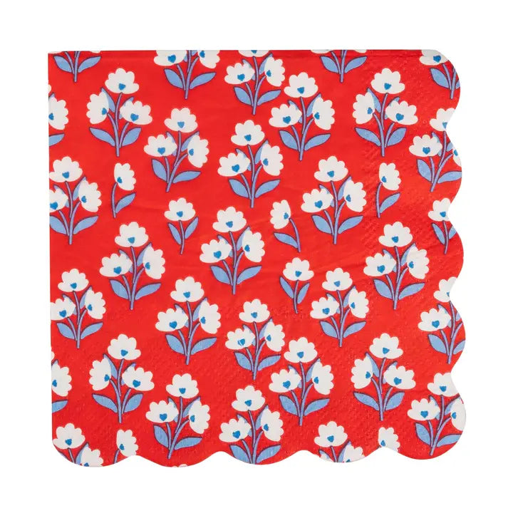 Patriotic Floral Cocktail Napkins