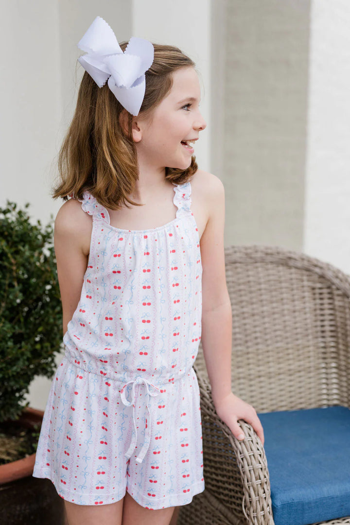 Claire Romper- Cherries and Bows
