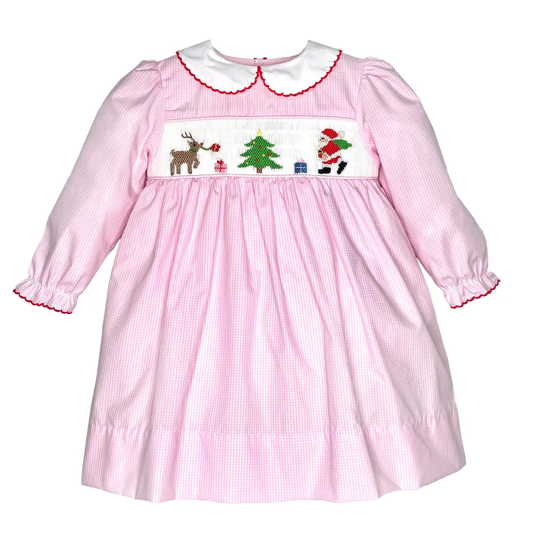 Christmas Scene Hand Smocked Dress