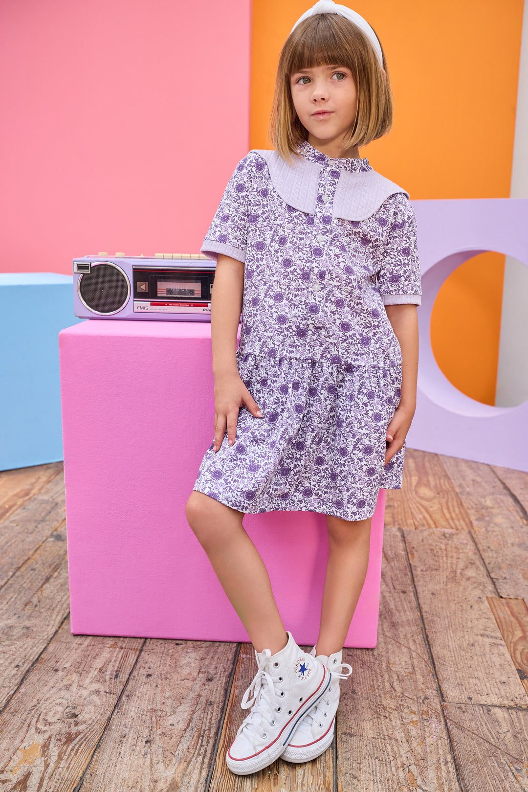 Molly Dress- Lavender Vine Floral