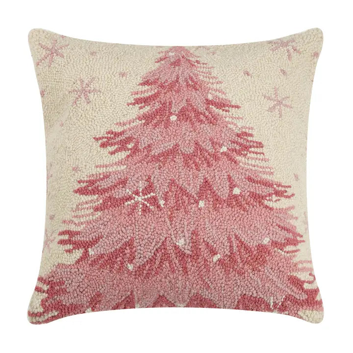 Pink Christmas Tree Pillow