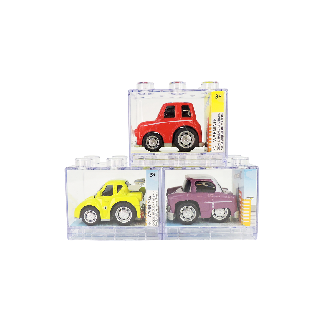 Alloy Alley Large Diecast Pull-Back Car-Building Block Box