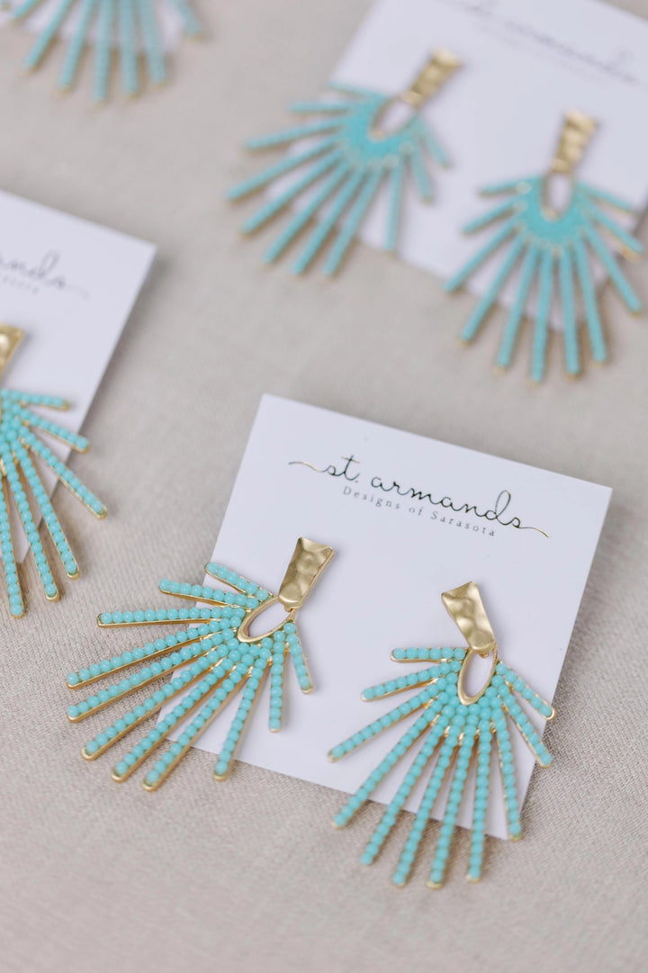 Starburst Earrings- Light Turquoise