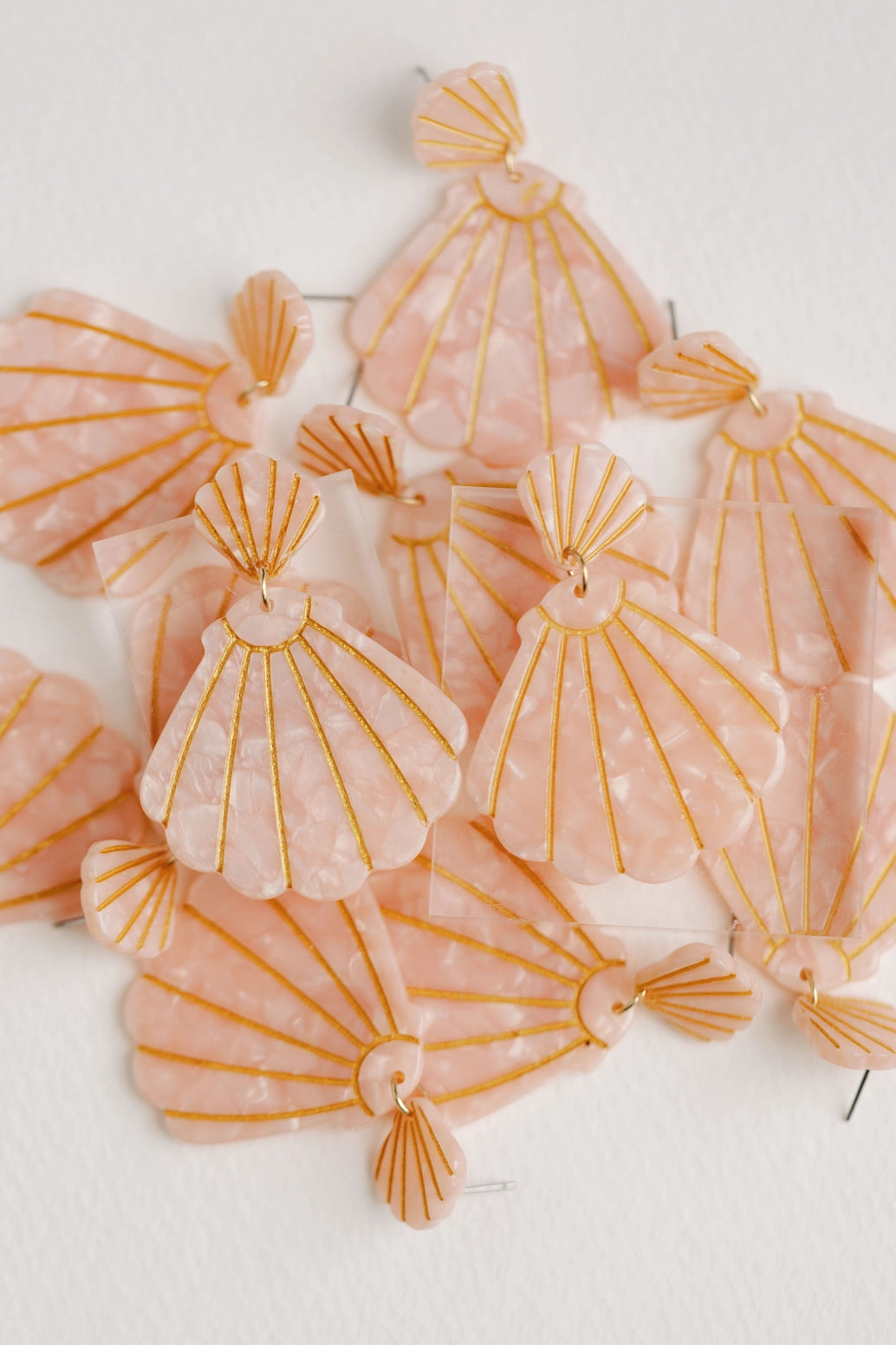 Pink Tortoise Shell Earrings